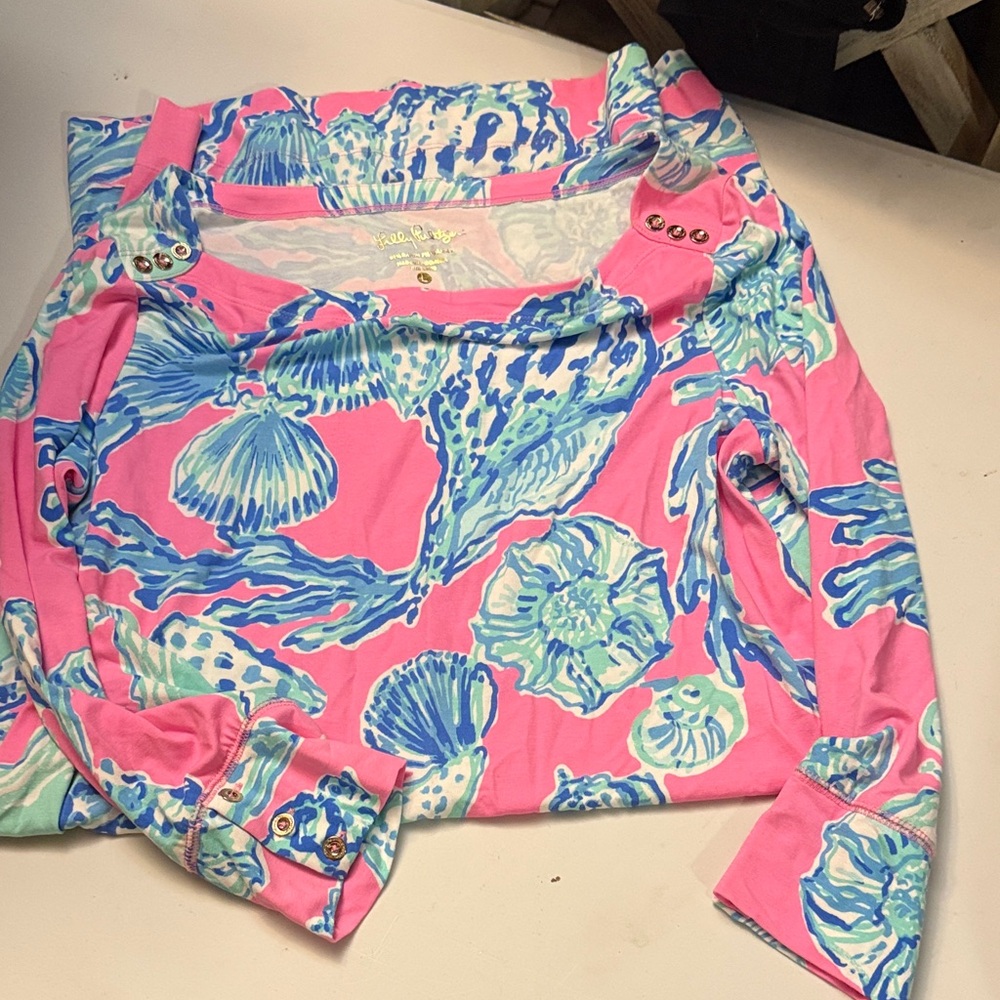 Lilly Pulitzer Pink and Blue Patterned Top